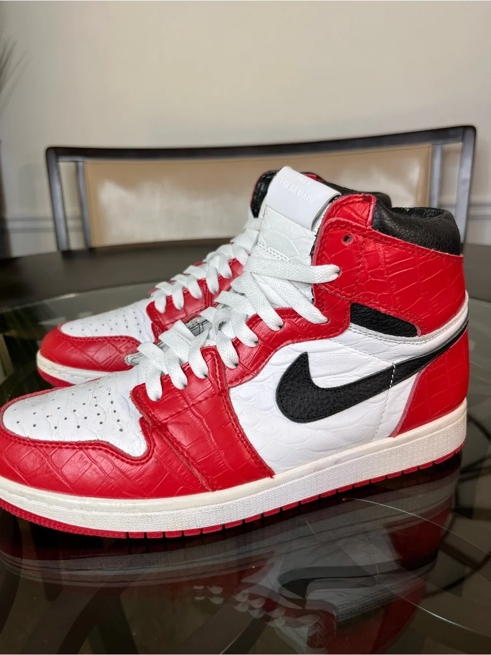 Nike Air Jordan 1 High Customize Leather Sneakers Sz 11